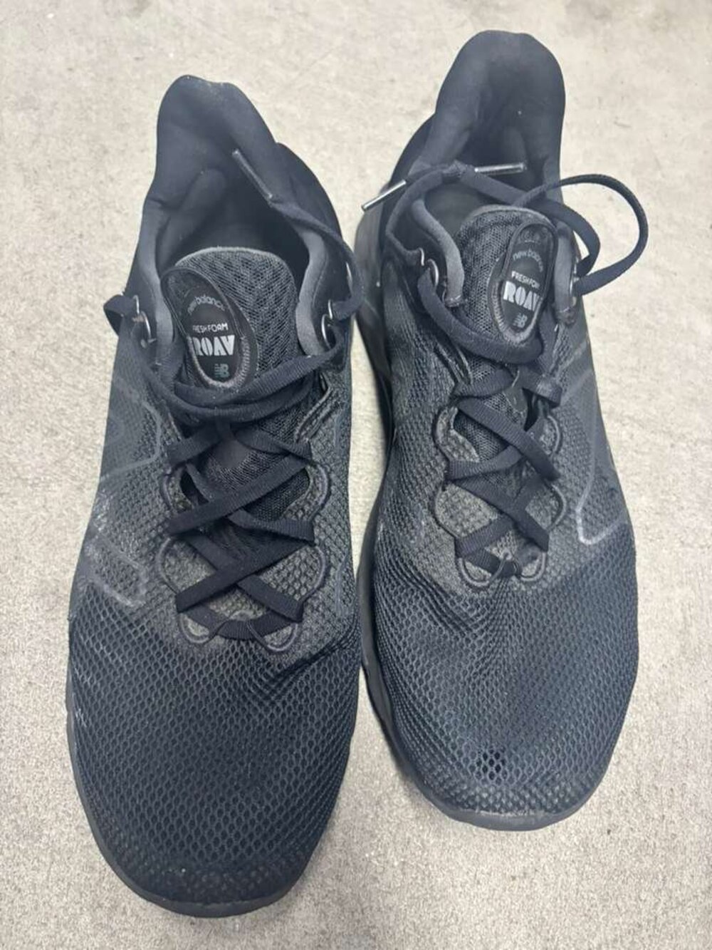 New Balance Fresh Foam Men's Running Shoes Triple Black Mesh Athletic Size 12